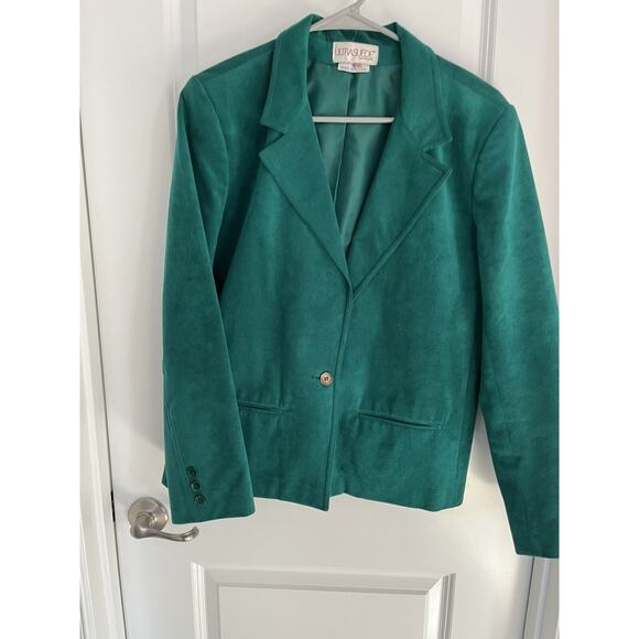 Vintage Women’s Count Romi ultra suede green blazer size 14 Union Label - Picture 1 of 7